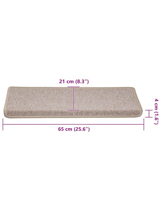 Rohože na schody 30 ks 65x21x4 cm taupe