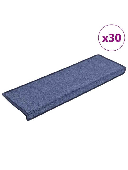 Rohože na schody 30 ks 65x25 cm modrá