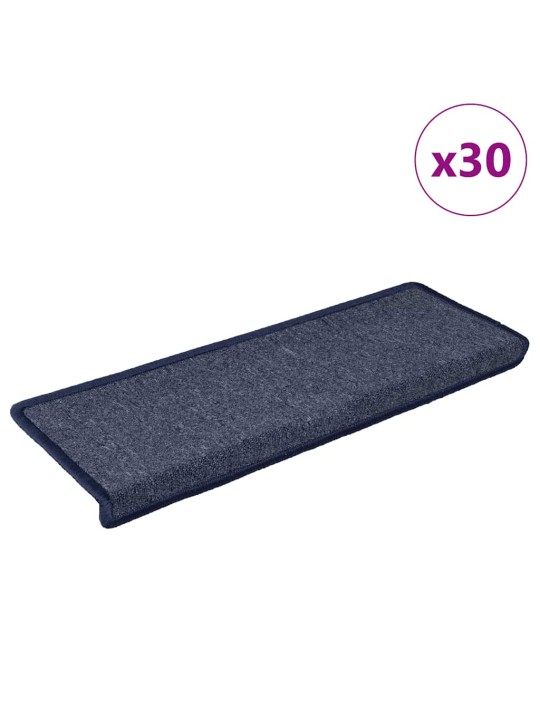 Rohože na schody 30 ks 65x21x4 cm šedá a modrá