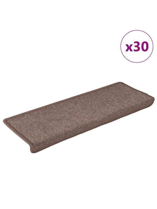 Rohože na schody 30 ks 65x21x4 cm hnědé