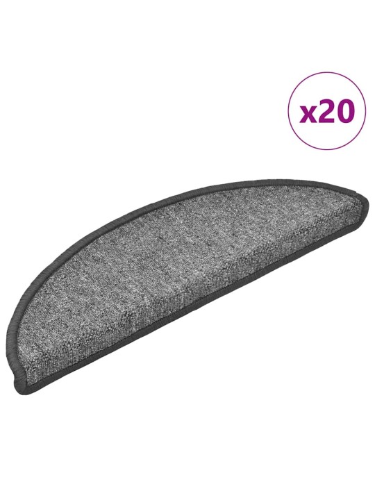 Rohože na schody 20 ks tmavě šedé 56x17x3 cm