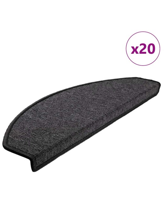 Rohože na schody 20 ks antracit 65x24x4 cm