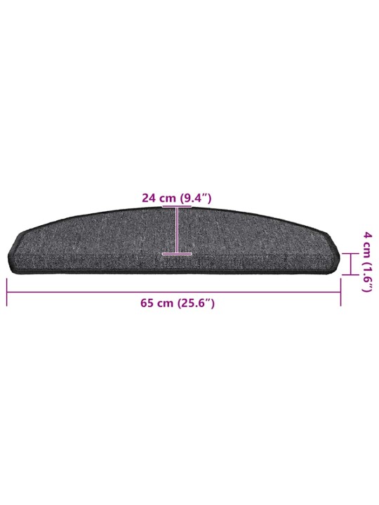 Rohože na schody 20 ks antracit 65x24x4 cm
