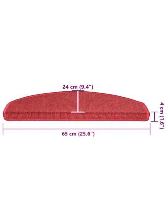 Rohože na schody 20 ks bordeaux red 65x24x4 cm