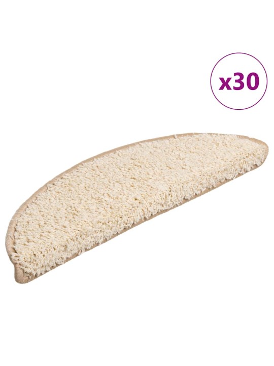 Rohože na schody 30 ks krémové 56x17x3 cm