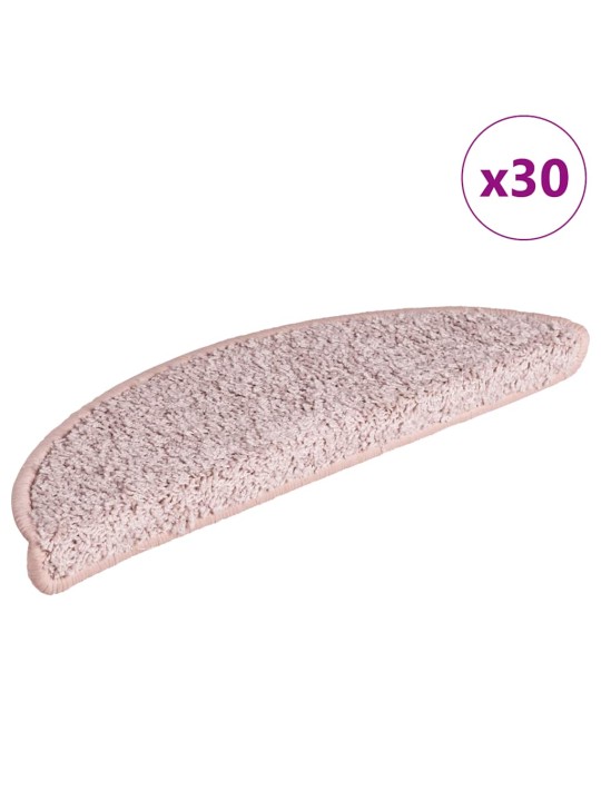Rohože na schody 30 ks světle růžové 56x17x3 cm