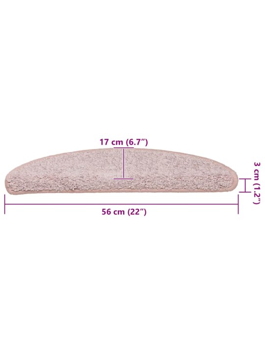Rohože na schody 30 ks světle růžové 56x17x3 cm