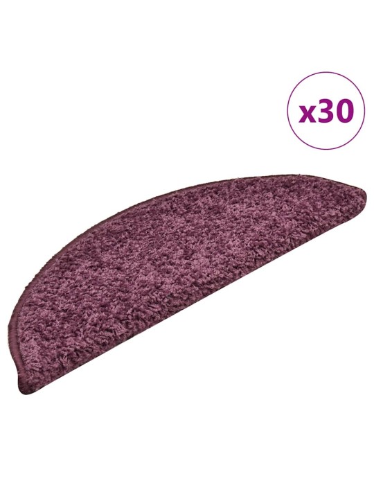 Rohože na schody 30 ks tmavě fialové 56x17x3 cm