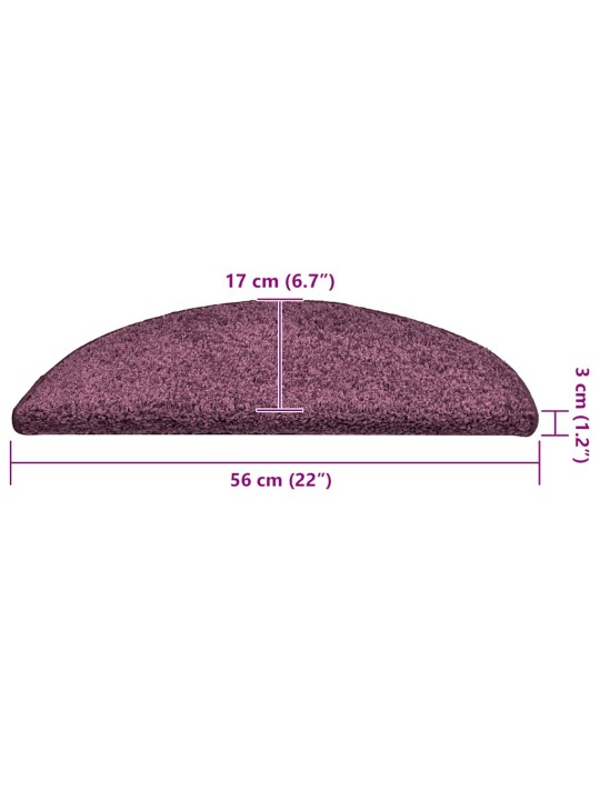 Rohože na schody 30 ks tmavě fialové 56x17x3 cm