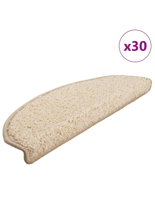 Rohože na schody 30 ks krémové 65x21x4 cm