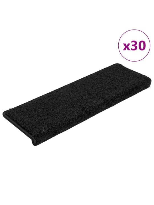 Rohože na schody 30 ks 65x21x4 cm černá