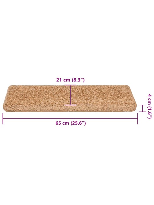 Rohože na schody 30 ks 65x21x4 cm béžová