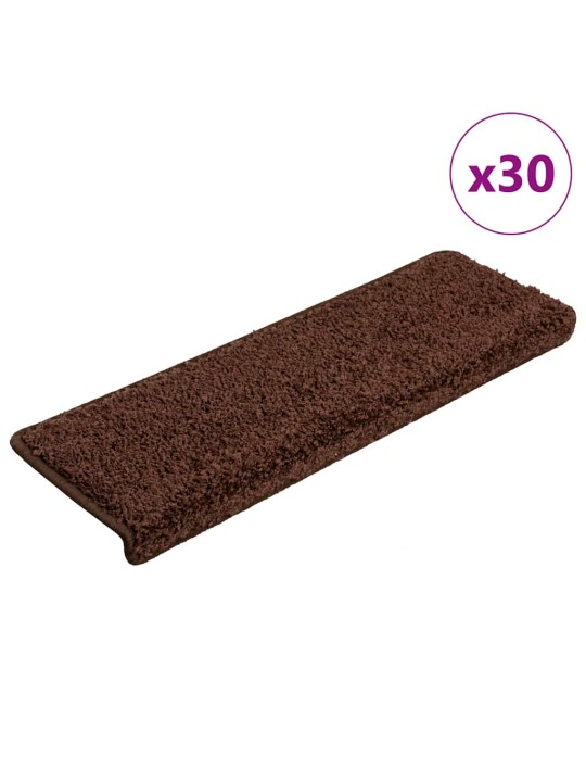 Rohože na schody 30 ks 65x21x4 cm hnědé