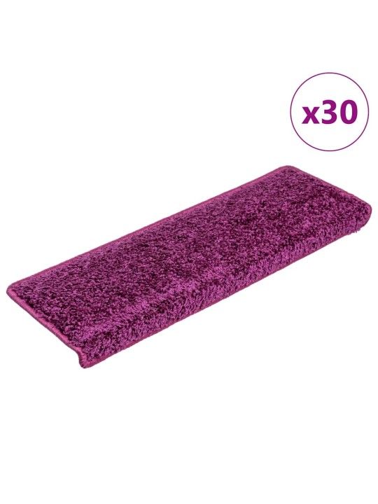Rohože na schody 30 ks 65x21x4 cm fialová