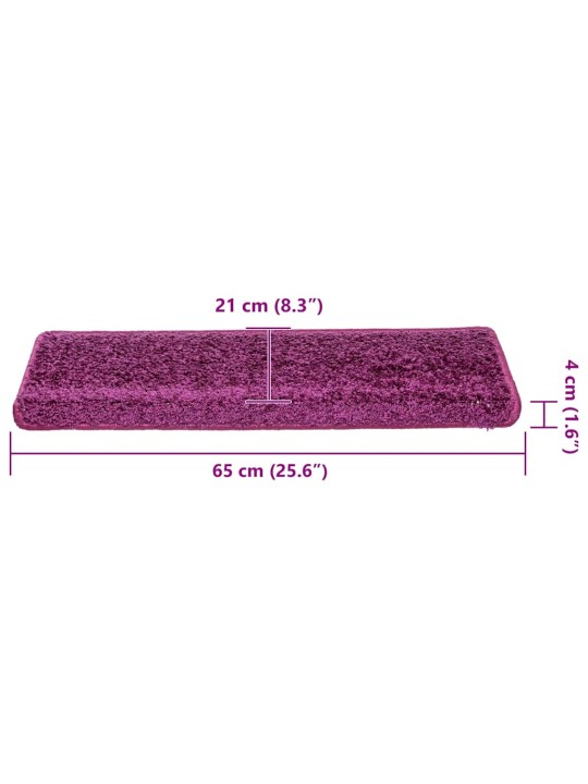Rohože na schody 30 ks 65x21x4 cm fialová