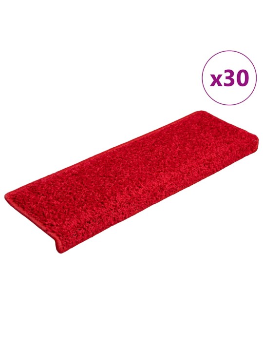 Rohože na schody 30 ks 65x21x4 cm červená
