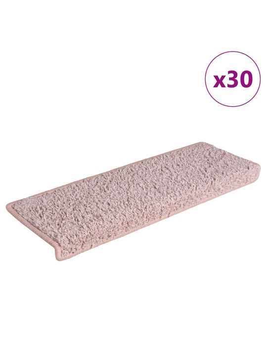 Rohože na schody 30 ks 65x21x4 cm bílá a růžová