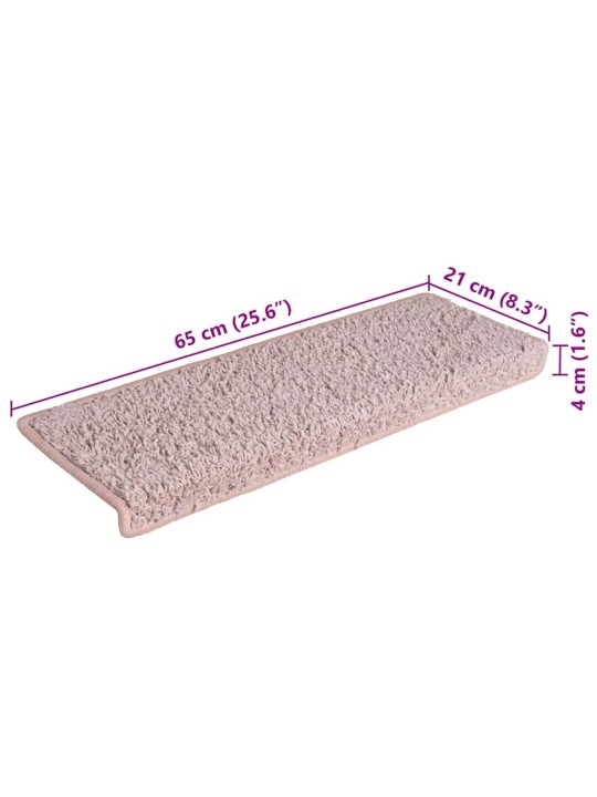 Rohože na schody 30 ks 65x21x4 cm bílá a růžová