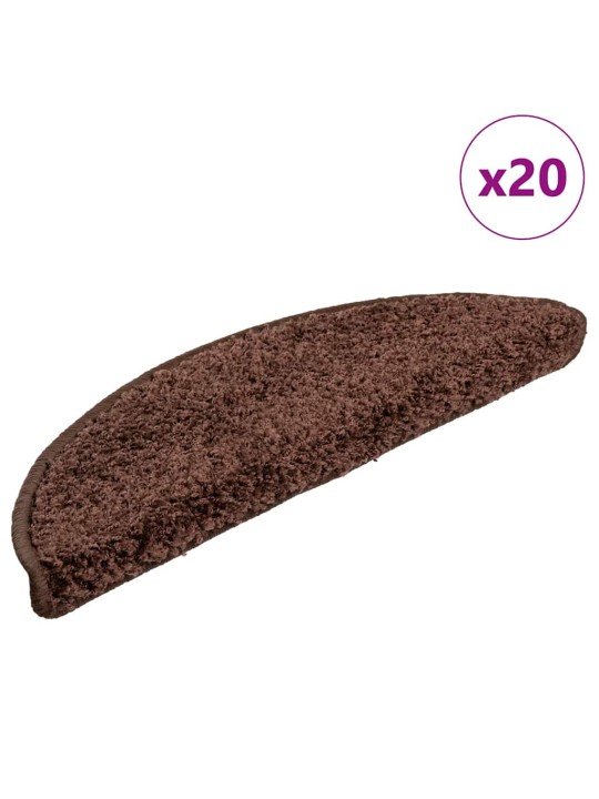 Rohože na schody 20 ks hnědé 56x17x3 cm