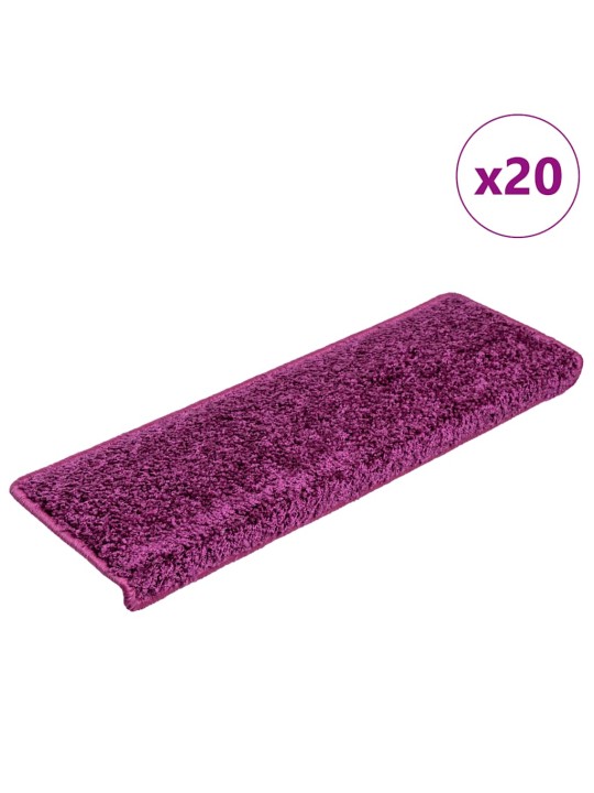Rohože na schody 20 ks 65x21x4 cm fialová