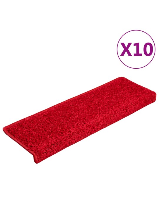 Rohože na schody 20 ks 65x21x4 cm červená
