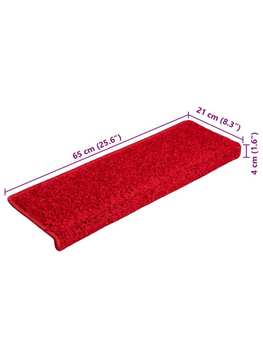 Rohože na schody 20 ks 65x21x4 cm červená