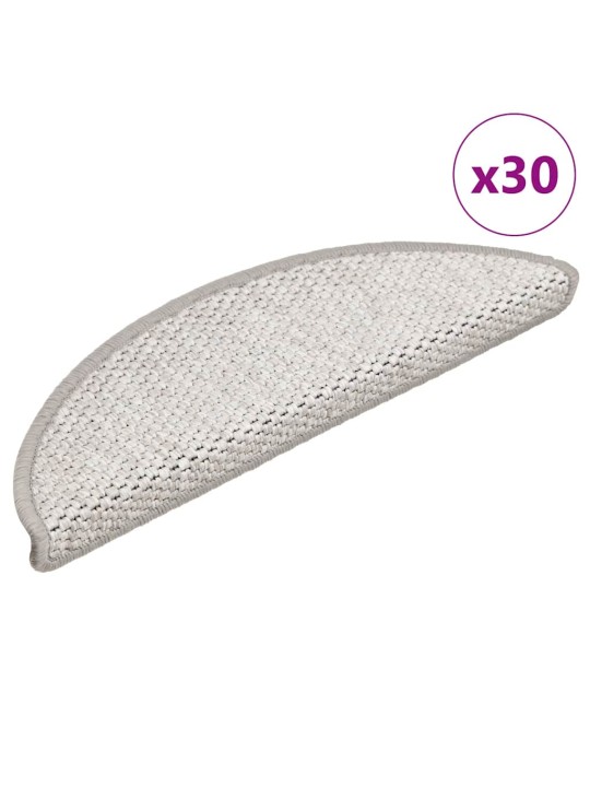 Samolepící nášlapy na schody vzhled sisal 30ks 56x17x3cm béžové