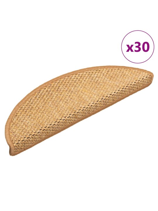 Samolepicí rohože na schody sisal-look 30 ks 56x17x3 cm sisal