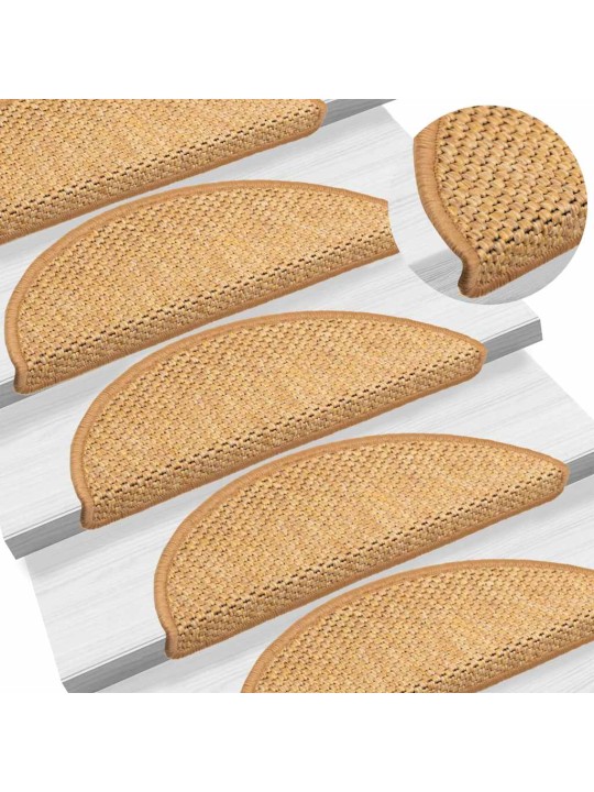 Samolepicí rohože na schody sisal-look 30 ks 56x17x3 cm sisal