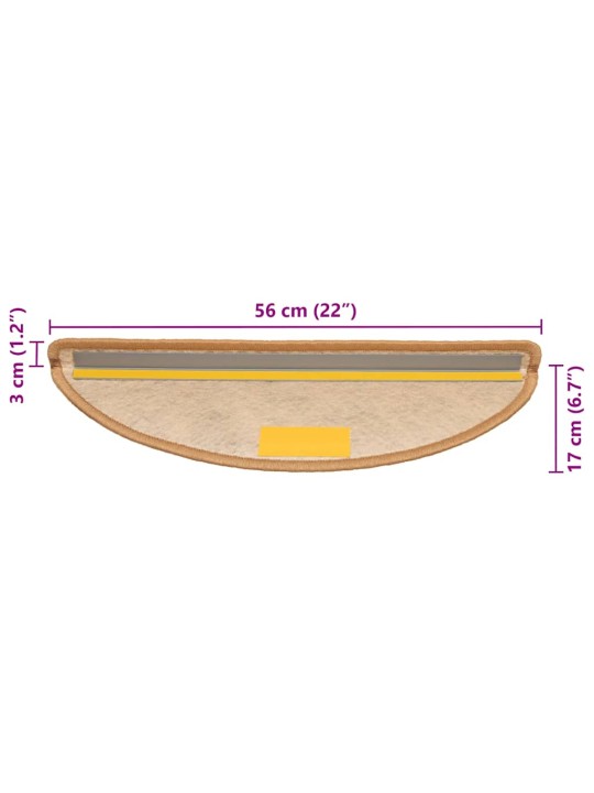 Samolepicí rohože na schody sisal-look 30 ks 56x17x3 cm sisal