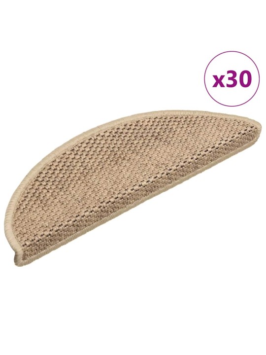 Samolepicí rohože na schody sisal-look 30 ks 56x17x3 cm písek