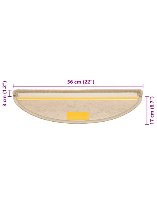 Samolepicí rohože na schody sisal-look 30 ks 56x17x3 cm písek