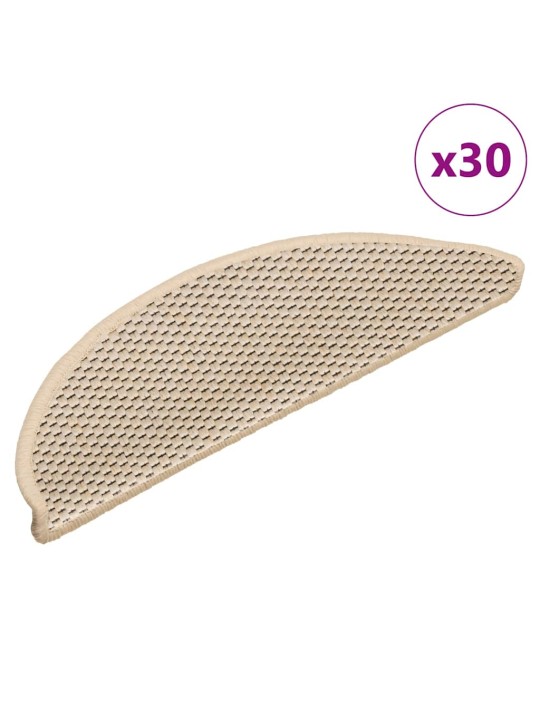 Samolepicí rohože na schody sisal-look 30 ks 56x17x3 cm berber