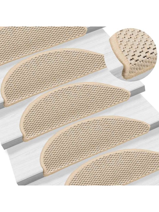 Samolepicí rohože na schody sisal-look 30 ks 56x17x3 cm berber