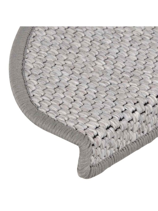 Samolepicí rohože na schody sisal-look 30 ks 65x21x4 cm platina