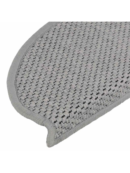 Samolepicí rohože na schody sisal-look 30 ks 65x21x4cm stříbrná