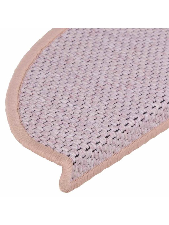 Samolepicí rohože na schody sisal-look 30 ks 65x21x4 cm růžová