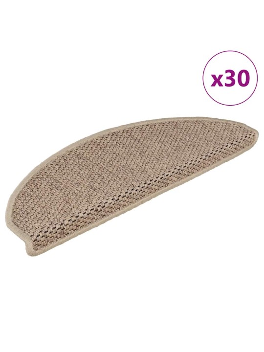 Samolepicí rohože na schody sisal-look 30 ks 65x21x4 cm písek