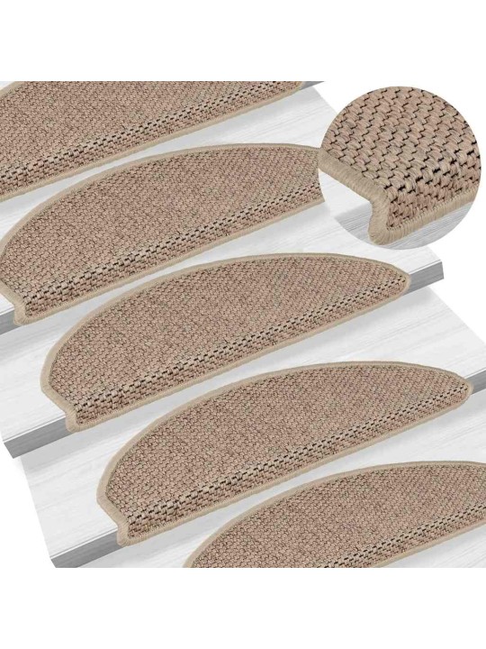 Samolepicí rohože na schody sisal-look 30 ks 65x21x4 cm písek