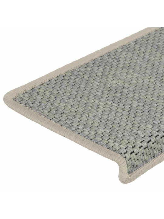 Samolepicí rohože na schody sisal-look 30 ks 65x21x4 cm zelená