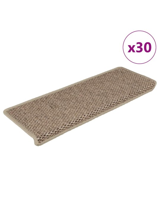 Samolepicí rohože na schody sisal-look 30 ks 65x21x4 cm písek