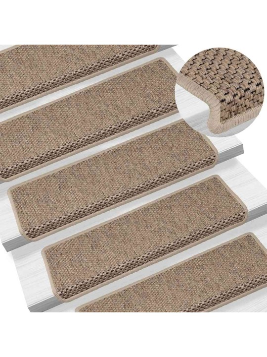 Samolepicí rohože na schody sisal-look 30 ks 65x21x4 cm písek
