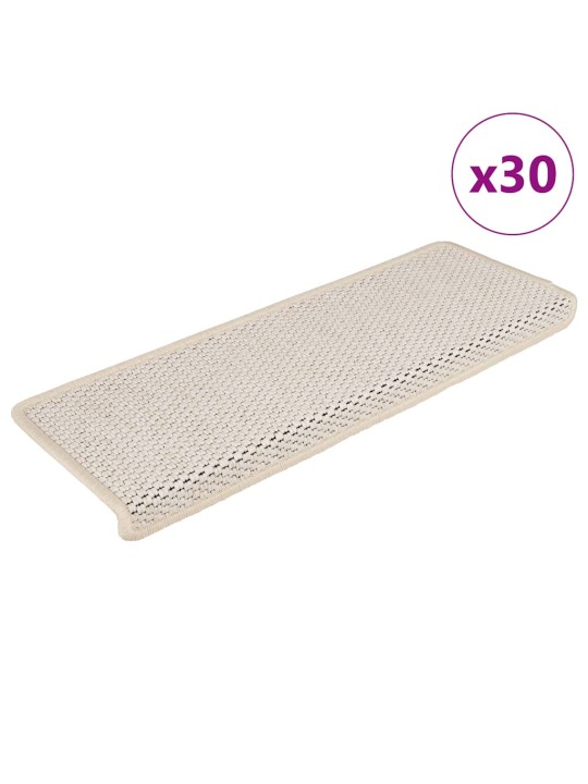 Samolepicí rohože na schody sisal-look 30 ks 65x21x4 cm cream