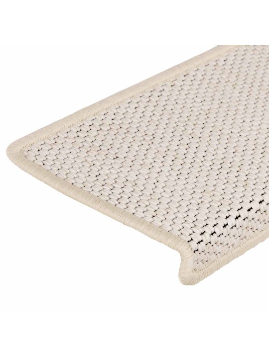 Samolepicí rohože na schody sisal-look 30 ks 65x21x4 cm cream