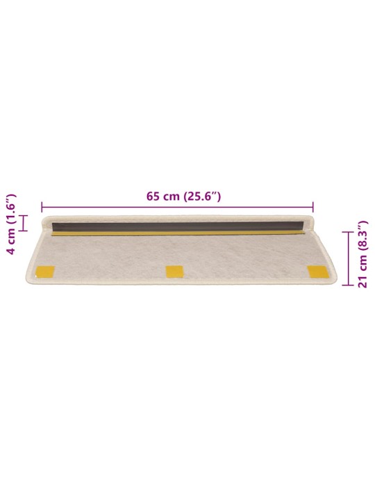 Samolepicí rohože na schody sisal-look 30 ks 65x21x4 cm cream