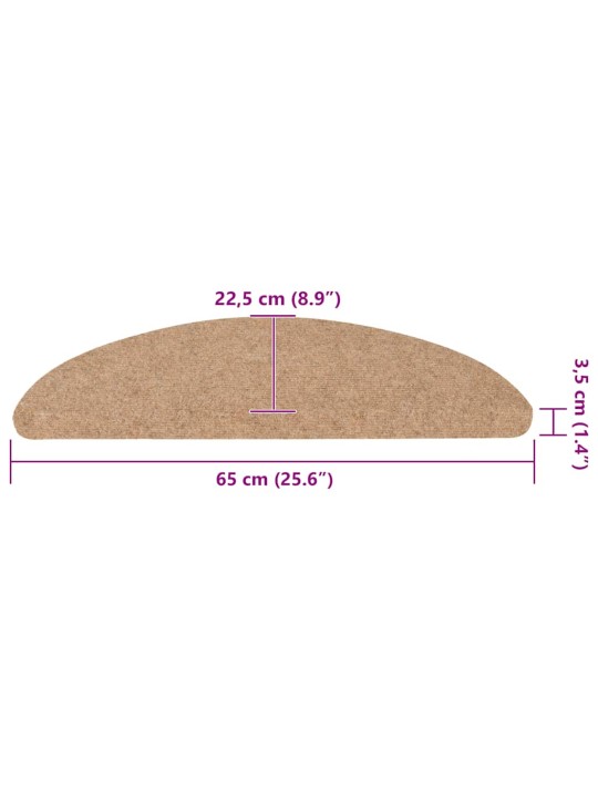 Samolepicí nášlapy na schody 20 ks béžové 65x22,5x3,5 cm