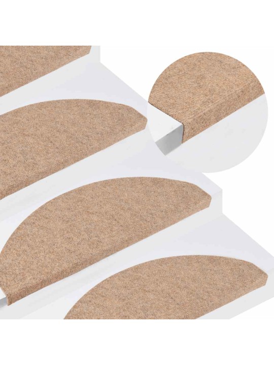 Samolepicí podložky na schody 30 ks béžová 65x22,5x3,5 cm