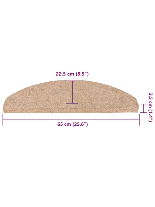 Samolepicí podložky na schody 30 ks béžová 65x22,5x3,5 cm