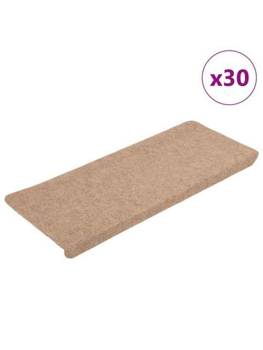 Samolepicí podložky na schody 30 ks béžová 65x24,5x3,5 cm