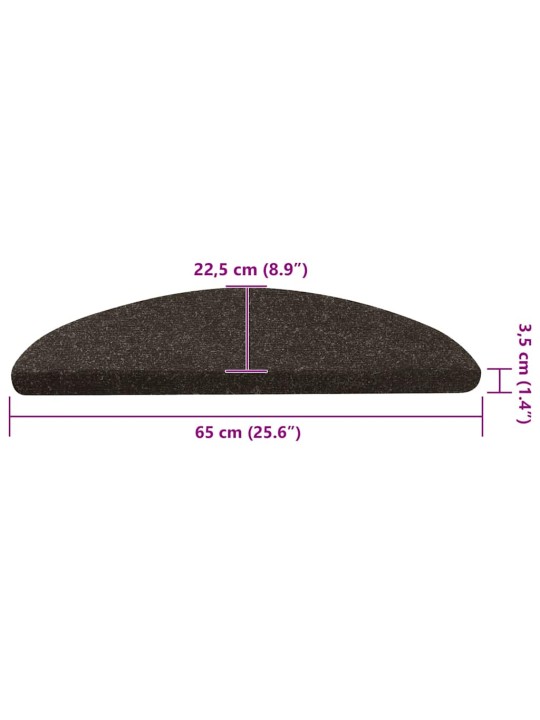 Samolepicí rohože na schody 20 ks antracit 65x22,5x3,5 cm